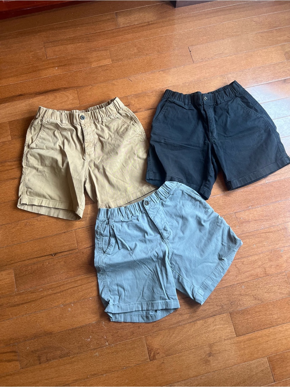 BEARBOTTOM M-7” Men's Elastic Waist Casual Shorts - Black, Tan, Grey